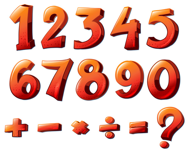 Numbers and mathematical symbols - Vector, Image