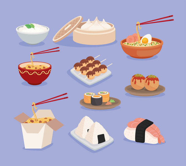 伝統的な日本料理 - ベクター画像