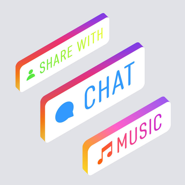 social media stories interface stickers - ベクター画像