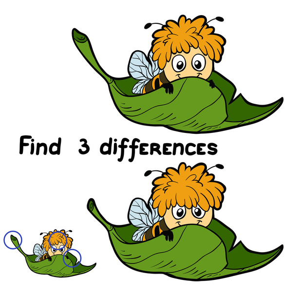 Encontrar 3 diferenças (abelha
) - Vetor, Imagem