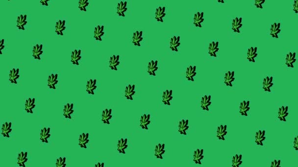 Spinning pixel cannabis leaves pattern - 30fps with alpha channel - Imágenes, Vídeo