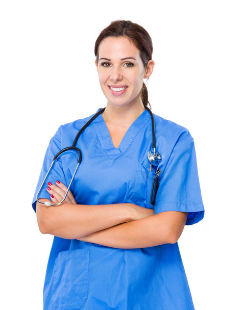 kobieta lekarz ze stetoskopem - Zdjęcie, obraz