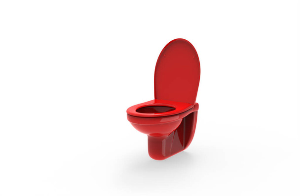 The red toilet seat icon isolated on a white background - Zdjęcie, obraz