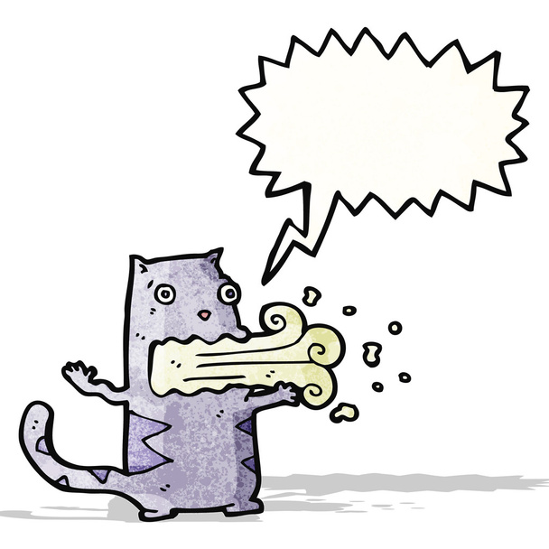 Sarjakuva kissa pahanhajuinen hengitys
 - Vektori, kuva