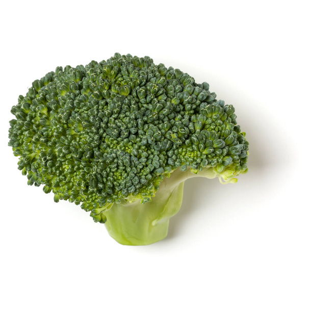 Broccoli isolated on white background. Top view, flat lay. - Foto, afbeelding