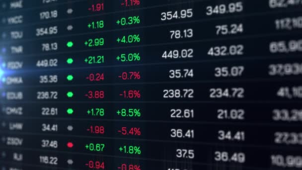 Bourses Volume Leaders Digital Tableau interface background - Séquence, vidéo