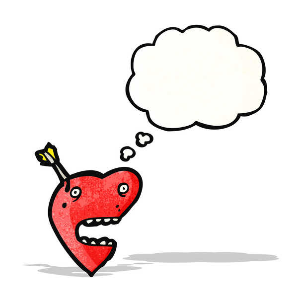 liefde hart met pijl cartoon - Vector, afbeelding