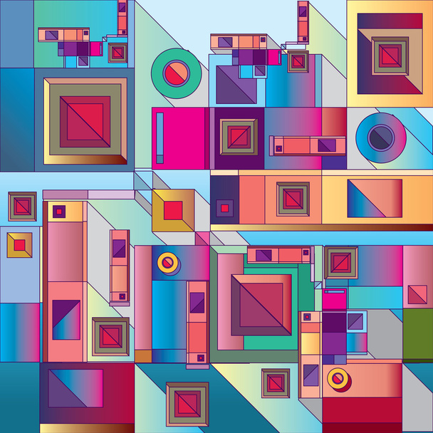 vector colorful abstract geometric graphic composition - Vektor, obrázek
