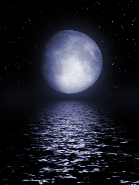 Imagem de lua cheia com água - Foto, Imagem