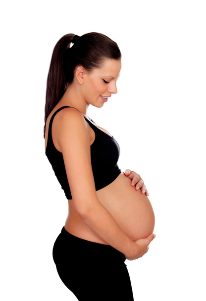 ブルネット妊娠中の女性   - 写真・画像