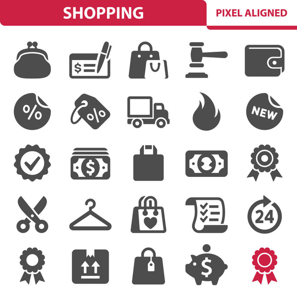 simples iconos de compras, ilustración de vectores - Vector, imagen