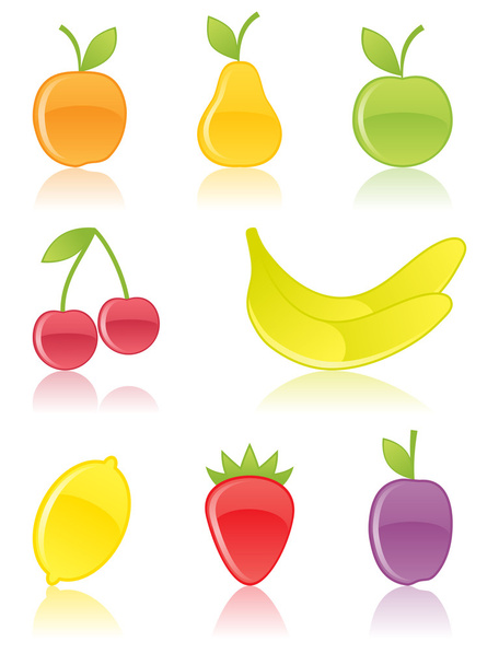 Fruit icons. Vector illustration. - Vektor, kép