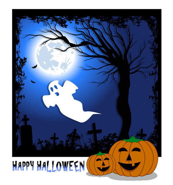 Poster with pumpkins for halloween - Vector, Image