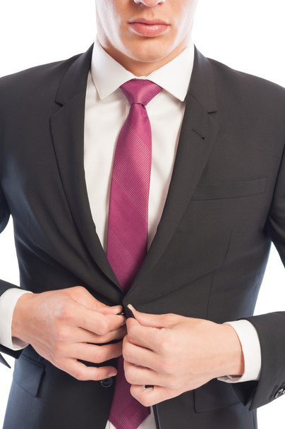 Business man closing his suit jacket - Photo, Image