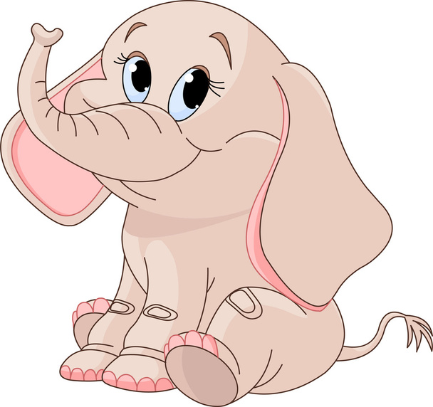 Cute Baby elephant - Vector, Image