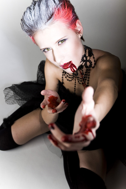 Sexy woman in blood - Foto, Imagem