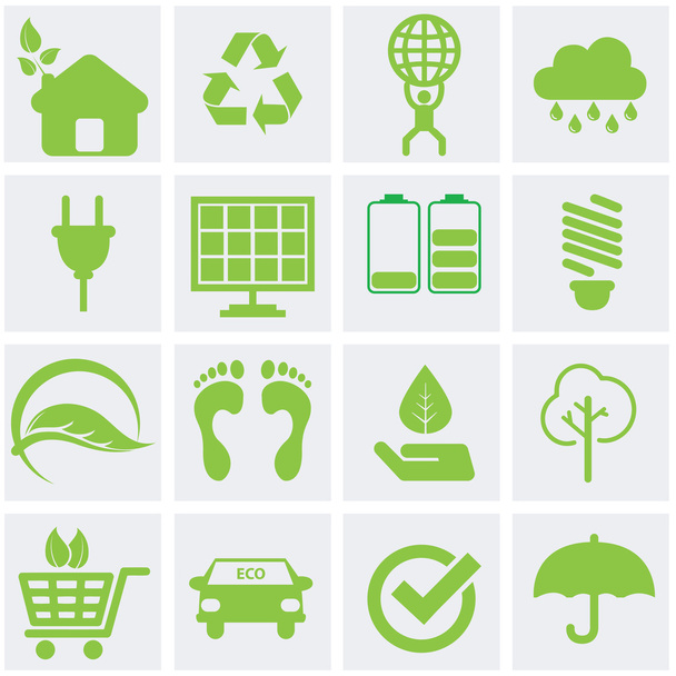 Ecology icons set - Vector, Image