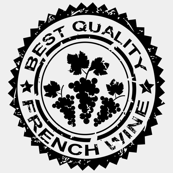 гранж штамп, якість етикетки для французькі вина - Фото, зображення