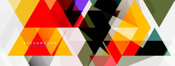 Color triangles composition, geometric abstract background. Techno or business concept, pattern for wallpaper, banner, background, landing page - Vector, Image