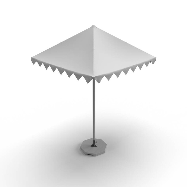 Black Promotional Aluminum Sun Pop Up parasol Umbrella For Advertising. 3d rending illustration. - Photo, Image