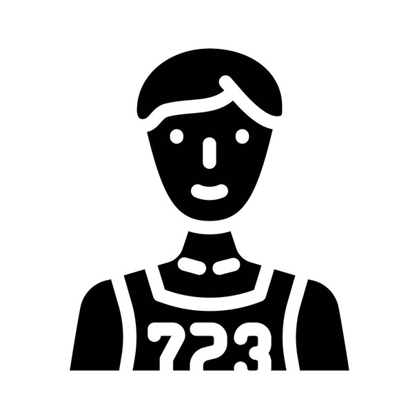 Sportler mit Ziffernglyphen-Icon-Vektor-Illustration - Vektor, Bild
