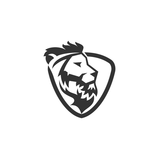 modèle d'illustration de bouclier de lion Icône emblème isolé  - Vecteur, image