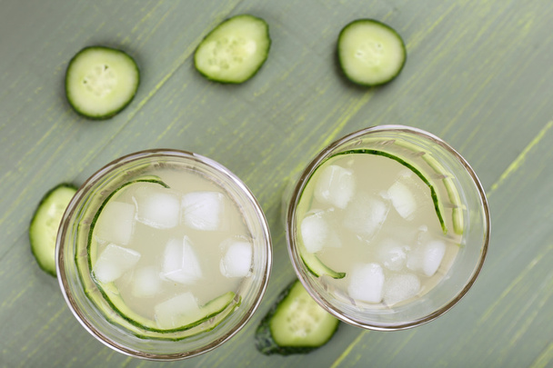 Two glasses of cucumber cocktail - Fotó, kép