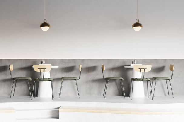 Interior Cafetería Mockup de pared - Renderizado 3d, Ilustración 3d  - Foto, imagen