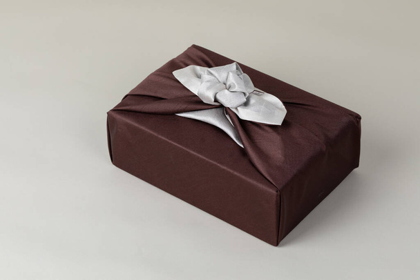 gift box wrapped in silk, Korean holiday package - Φωτογραφία, εικόνα
