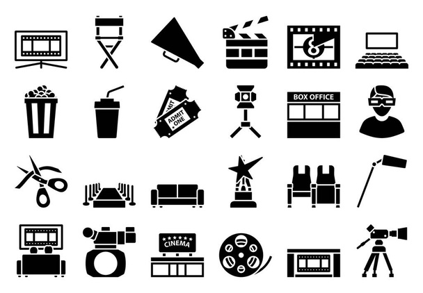 Cinema Icon Set. Fully editable vector illustration. Text expanded. - Vector, Image