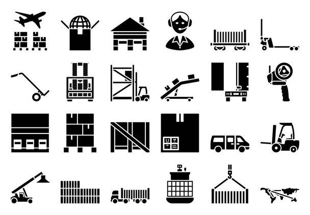 Logistics Icon Set. Fully editable vector illustration. Text expanded. - Vector, Image