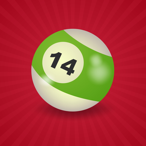 American billiard ball number 14 - Διάνυσμα, εικόνα