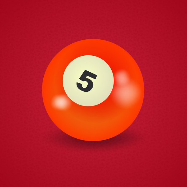 American billiard ball number 5 - Vektori, kuva
