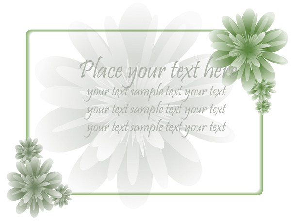 frame met bloem en tekst in pasteltinten - Vector, afbeelding