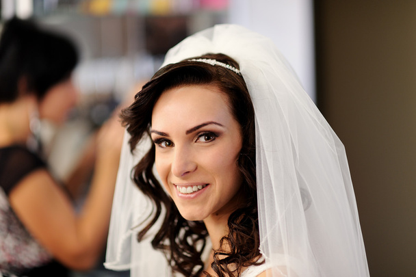 makeup for bride on the wedding day  - Fotó, kép