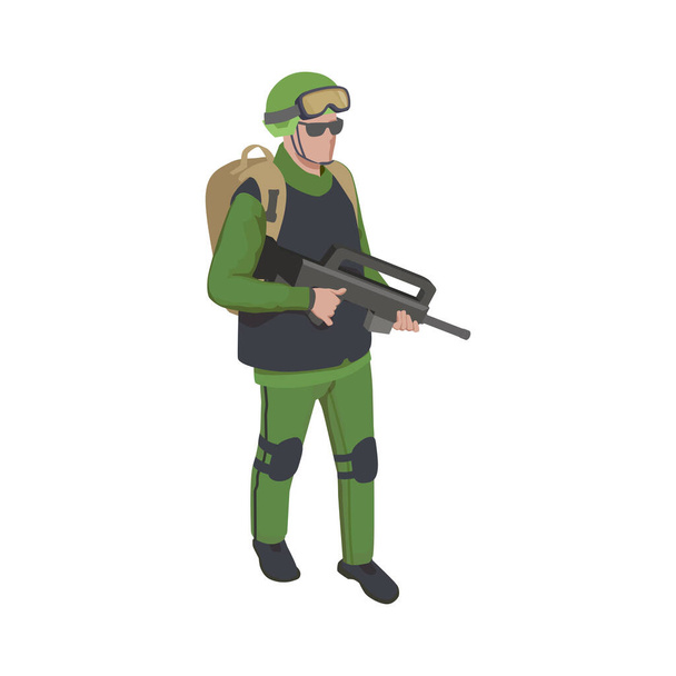 Soldier With Gun Composition - Vektor, kép
