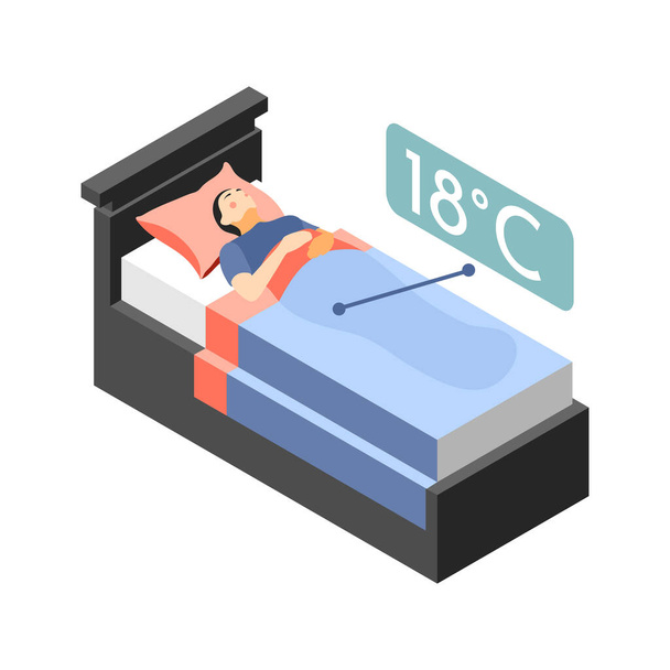 Опалення Ліжко Спляча композиція
 - Вектор, зображення