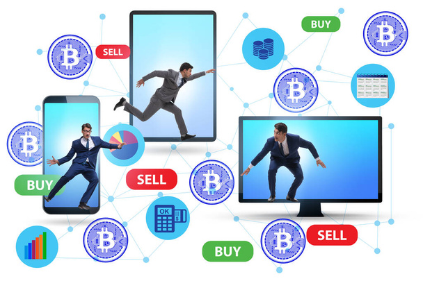Concept de trading crypto-monnaie avec les gens d'affaires - Photo, image