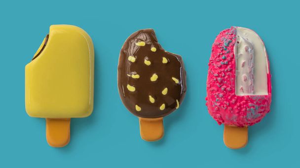 Set colorful tasty ice cream - 写真・画像