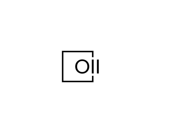 OII letters isolated on white background, vector logo - Vektör, Görsel