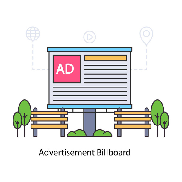 Ilustración del tablero de anuncios, vector editable - Vector, Imagen