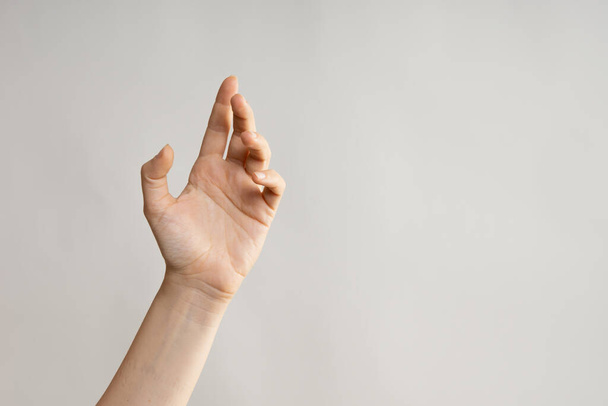 Hand gestures. Elegant female hand, pointing to the side - Fotografie, Obrázek