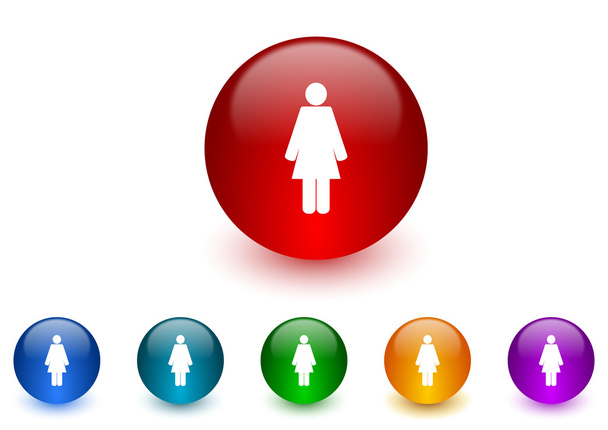 female gender internet icons colorful set - 写真・画像