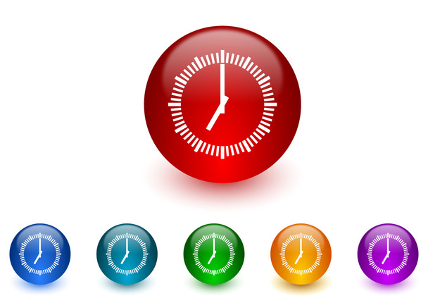 clock internet icons colorful set - Foto, afbeelding