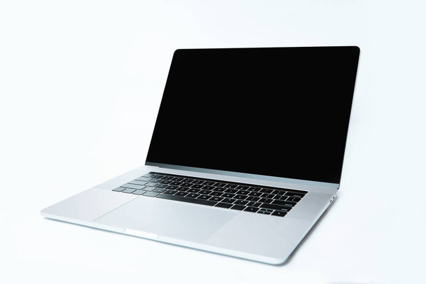 close up. open laptop on a white background - Φωτογραφία, εικόνα
