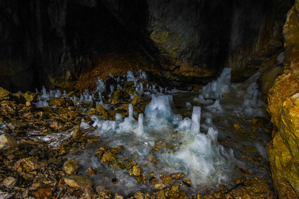 Montenegro. National landmark Park Durmitor. Ice cave. (Ledena pecina). - Photo, Image