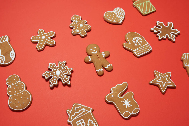 Food setof holiday delicious sweet gingerbreads - Φωτογραφία, εικόνα