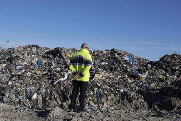 Worker working at the landfill - Photo, Image