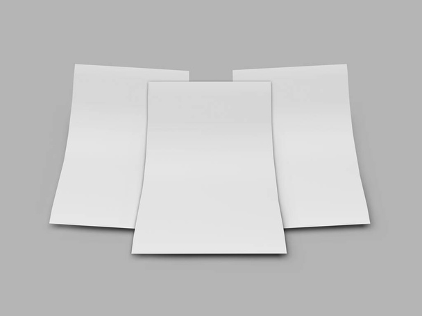 Flyer Paper 3D Illustration Mockup Scene on Izolated Background - Fotografie, Obrázek