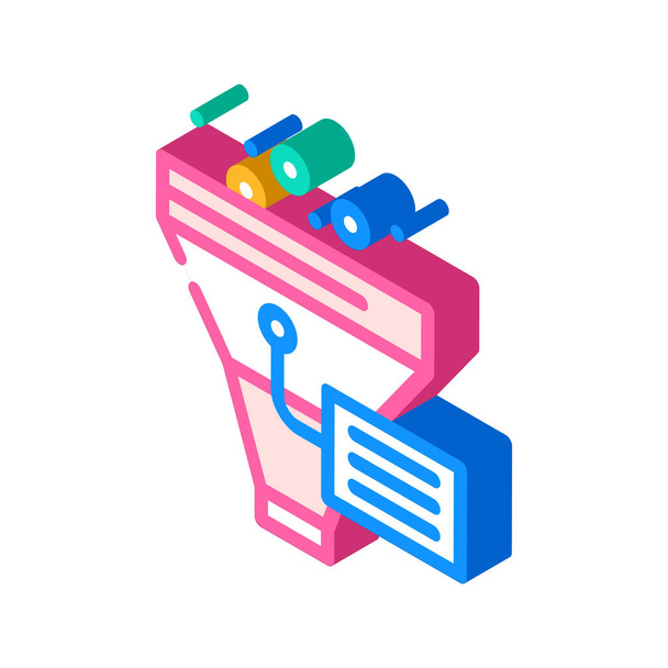 funnel filter data science isometric icon vector illustration - Vector, Image